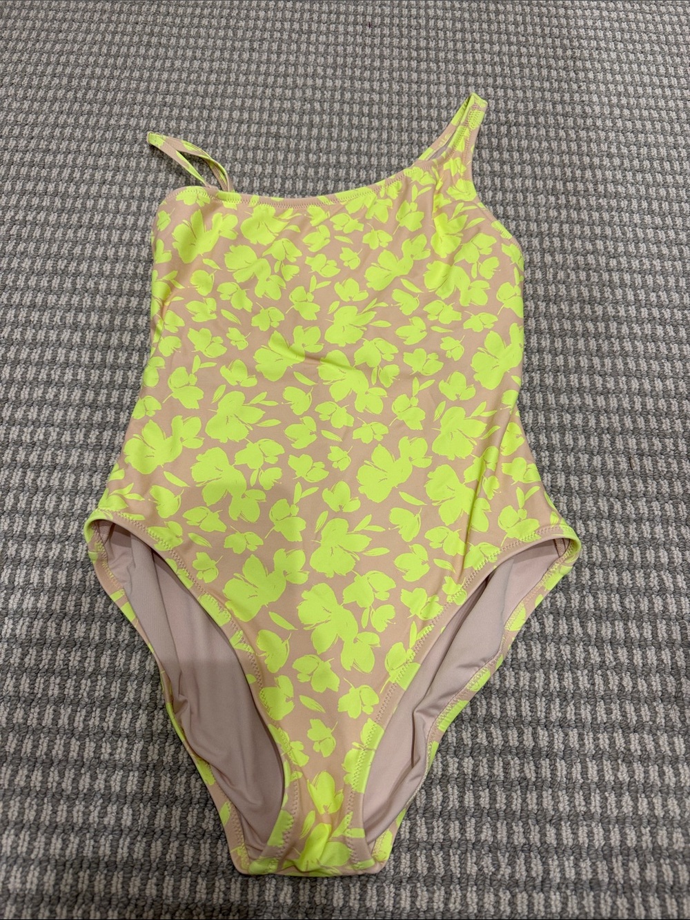 GAP Neon Yellow Floral One-Shoulder Kids Swimsuit